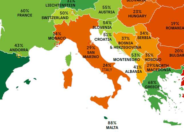 San Marino cresce nella Rainbow map ILGA e supera l'Italia